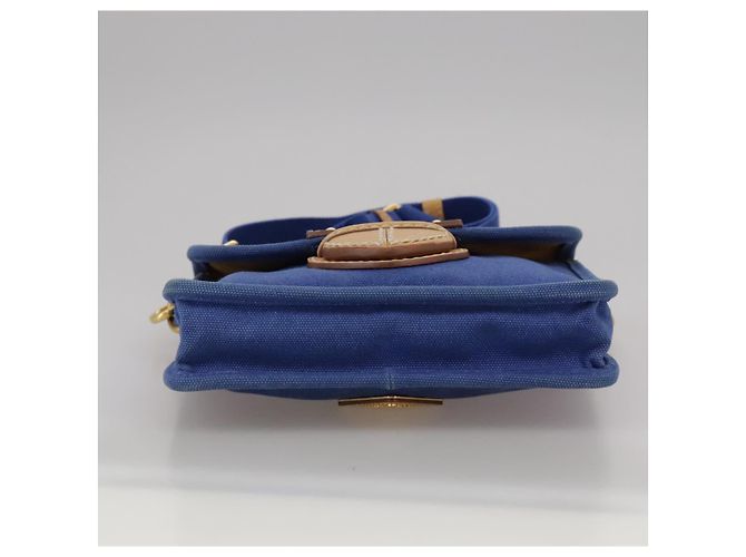 PRADA Borsa a Spalla in Tela Blu Auth 111326 - vista 5