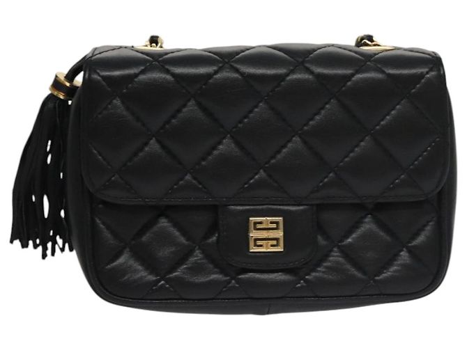 Givenchy Borsa a spalla a catena in pelle nera e oro Auth 112382 Nero D'oro - vista 13