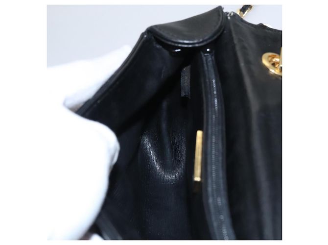 Givenchy Borsa a spalla a catena in pelle nera e oro Auth 112382 Nero D'oro - vista 19