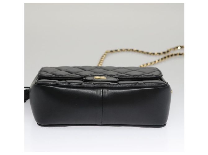 Givenchy Borsa a spalla a catena in pelle nera e oro Auth 112382 Nero D'oro - vista 5