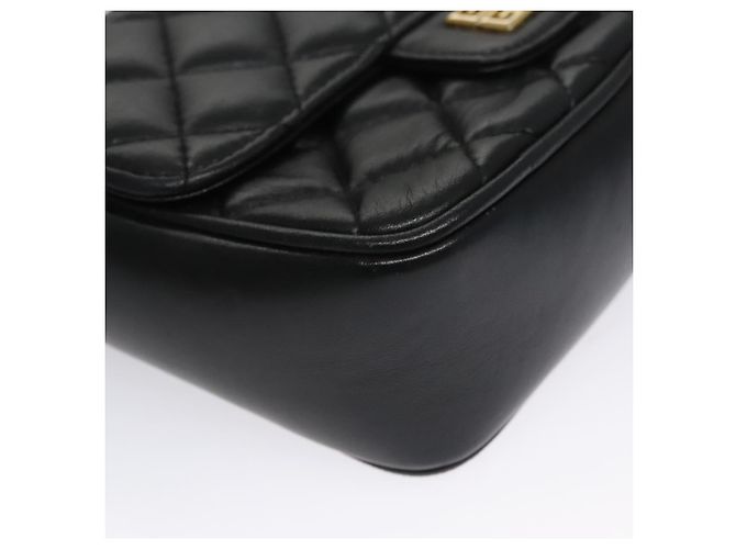 Givenchy Borsa a spalla a catena in pelle nera e oro Auth 112382 Nero D'oro - vista 9