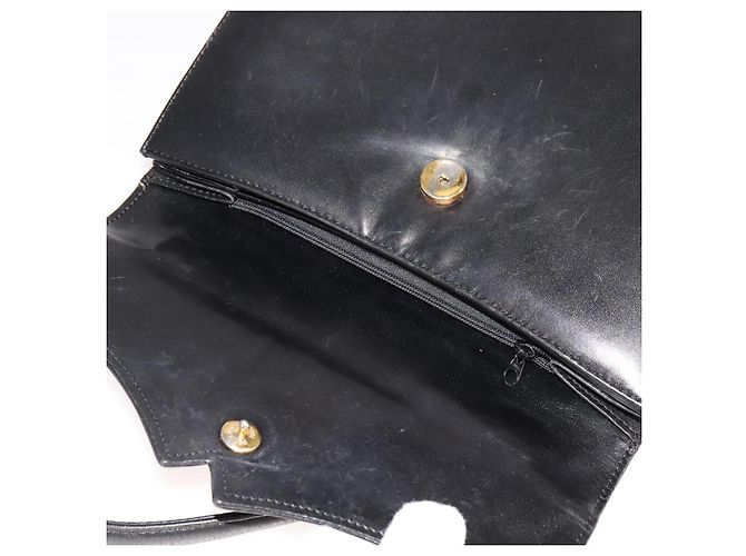 Bolsa de mão GIVENCHY em couro preto e dourado Auth bs21995 - vista 10