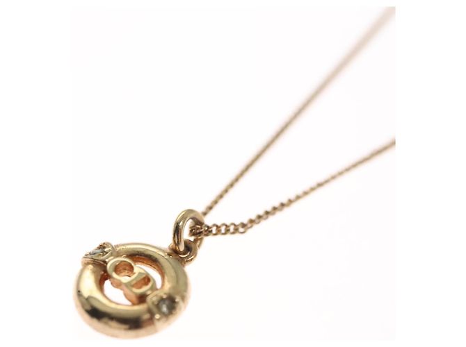 Collana Christian Dior metallo oro Auth FF4664 D'oro - vista 3