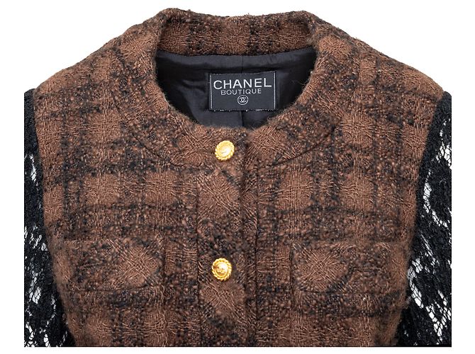 Timeless Chaqueta de tweed y encaje Chanel Castaño - vista 4