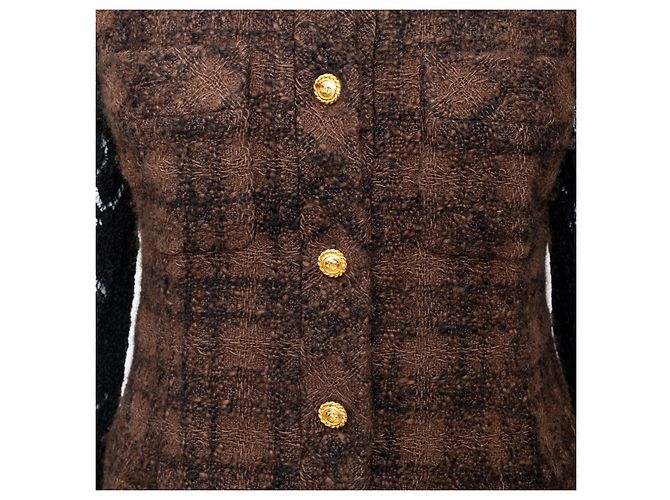 Timeless Chaqueta de tweed y encaje Chanel Castaño - vista 6