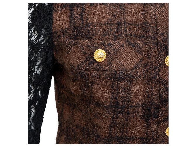 Timeless Chaqueta de tweed y encaje Chanel Castaño - vista 7
