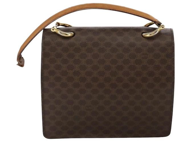 Céline Borsa a mano in tela Macadam CELINE in pelle PVC marrone Auth bs21604 - vista 2