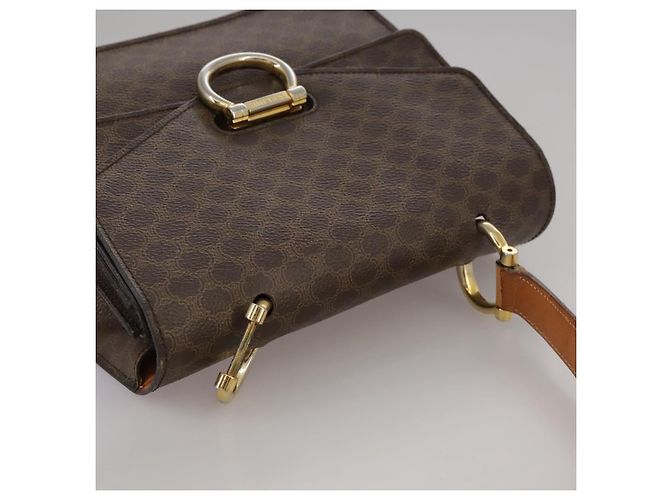 Céline Borsa a mano in tela Macadam CELINE in pelle PVC marrone Auth bs21604 - vista 6
