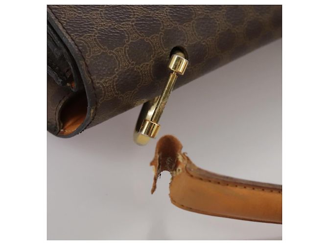 Céline Borsa a mano in tela Macadam CELINE in pelle PVC marrone Auth bs21604 - vista 7