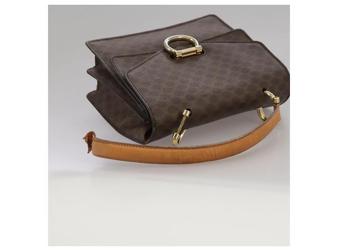 Céline Borsa a mano in tela Macadam CELINE in pelle PVC marrone Auth bs21604 - vista 8