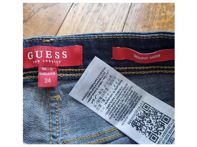Vaqueros Guess Skinny de Tiro Alto Azules Algodón Talla 34 - vista 2