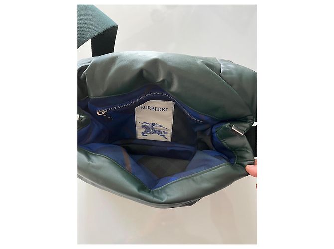 Borsa Burberry Pillow Messenger Verde Scuro Pelle - vista 10