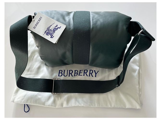 Borsa Burberry Pillow Messenger Verde Scuro Pelle - vista 2