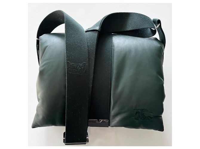 Borsa Burberry Pillow Messenger Verde Scuro Pelle - vista 3