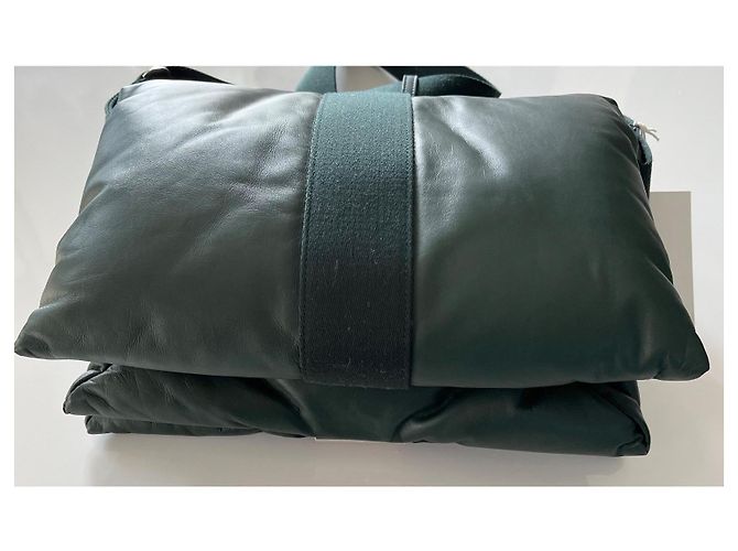 Borsa Burberry Pillow Messenger Verde Scuro Pelle - vista 8
