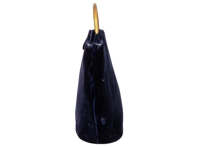 Autre Marque Vintage Samt-Handtasche Blau - Ansicht 2