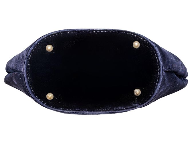 Autre Marque Vintage Samt-Handtasche Blau - Ansicht 3