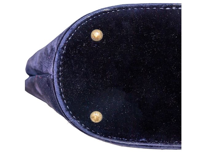 Autre Marque Vintage Samt-Handtasche Blau - Ansicht 5