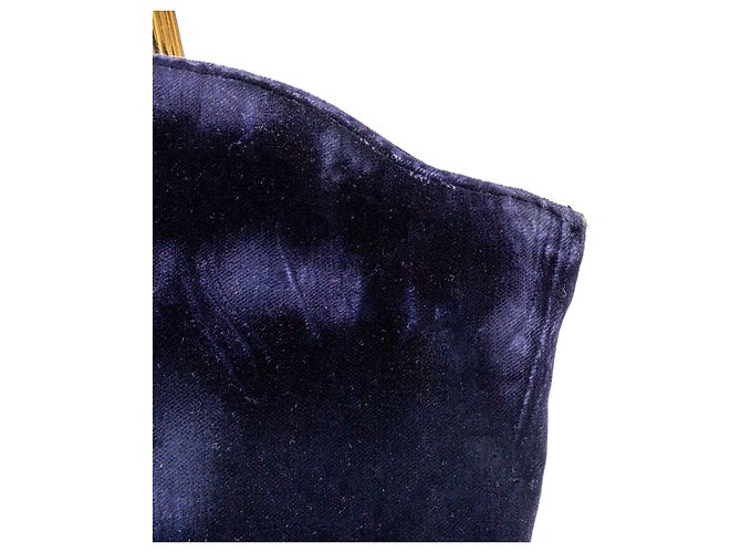 Autre Marque Vintage Samt-Handtasche Blau - Ansicht 6