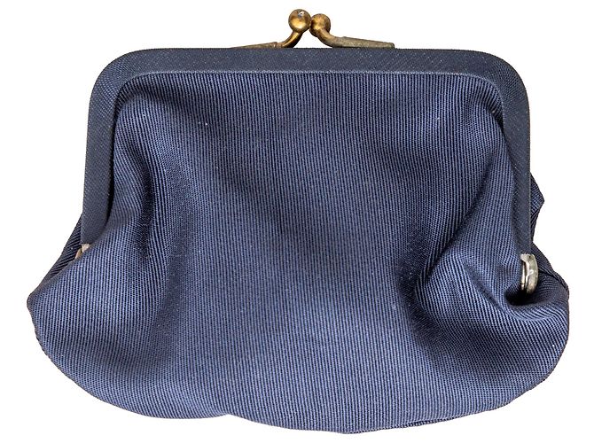 Autre Marque Vintage Samt-Handtasche Blau - Ansicht 9