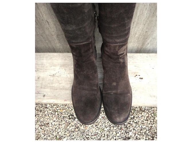 Botas Prada de ante marrón oscuro - vista 4