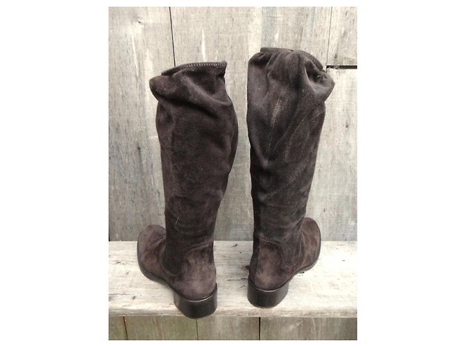 Botas Prada de ante marrón oscuro - vista 5