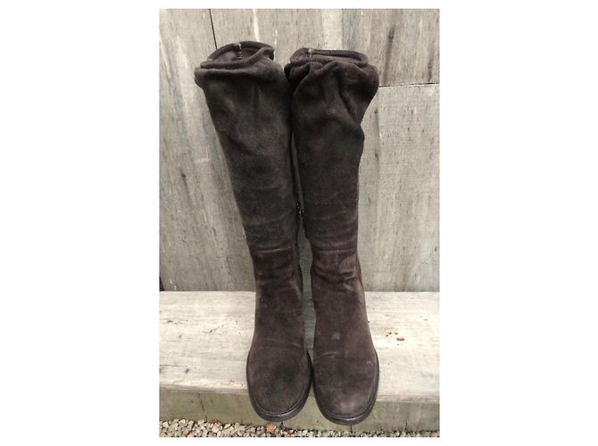 Botas Prada de ante marrón oscuro - vista 9