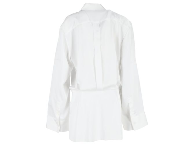Autre Marque La camicia oversize Frankie Shop in cotone bianco Crudo - vista 3