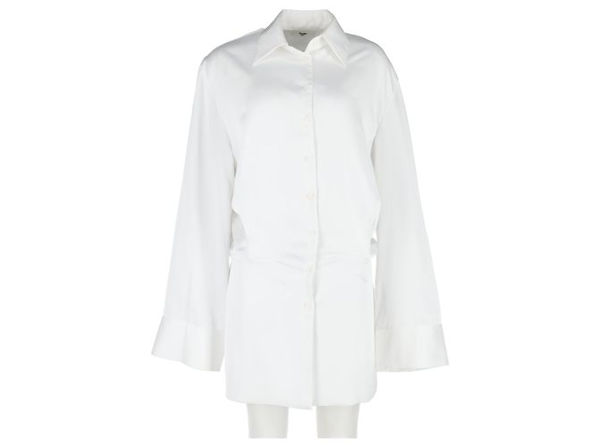 Autre Marque La camicia oversize Frankie Shop in cotone bianco Crudo - vista 4