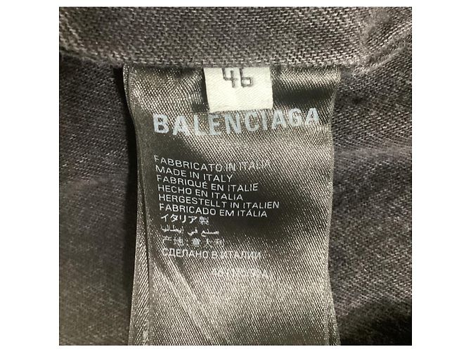 Balenciaga Spiegel-Denim-Jacke aus dunkelgrauer Baumwolle - Ansicht 12