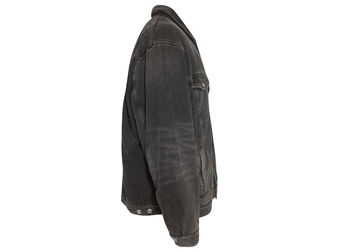 Balenciaga Spiegel-Denim-Jacke aus dunkelgrauer Baumwolle - Ansicht 2
