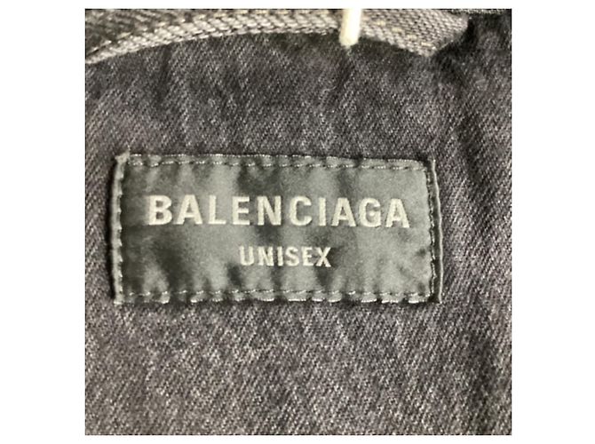 Balenciaga Spiegel-Denim-Jacke aus dunkelgrauer Baumwolle - Ansicht 5