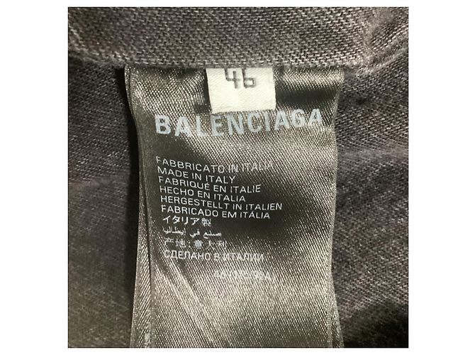 Balenciaga Spiegel-Denim-Jacke aus dunkelgrauer Baumwolle - Ansicht 6