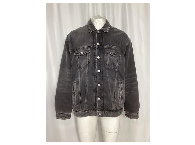 Balenciaga Spiegel-Denim-Jacke aus dunkelgrauer Baumwolle - Ansicht 7