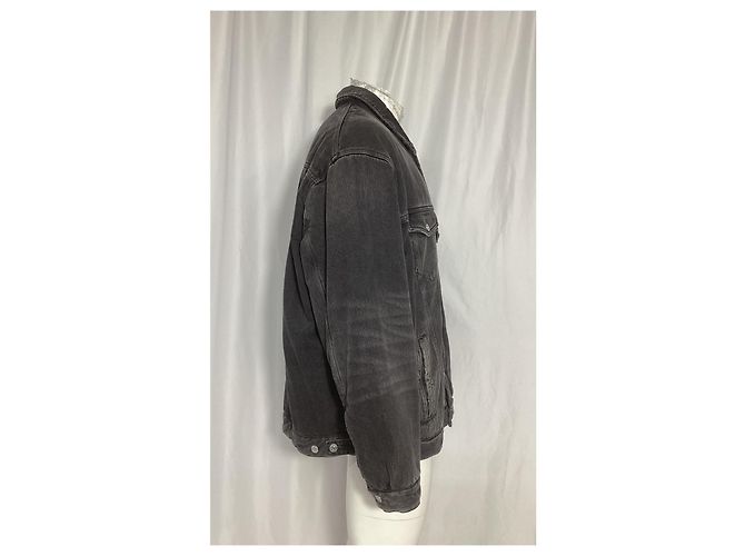 Balenciaga Spiegel-Denim-Jacke aus dunkelgrauer Baumwolle - Ansicht 8