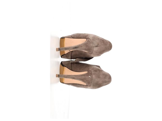 Stivaletti con piattaforma e lacci Gianvito Rossi in suede beige - vista 12