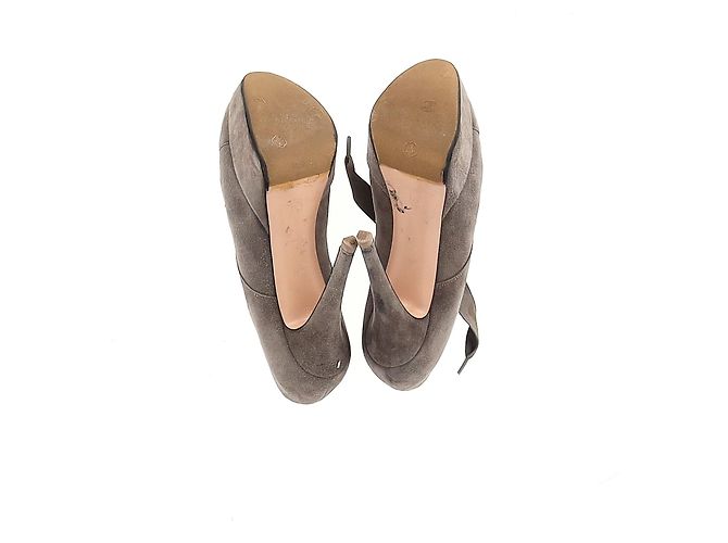 Stivaletti con piattaforma e lacci Gianvito Rossi in suede beige - vista 13