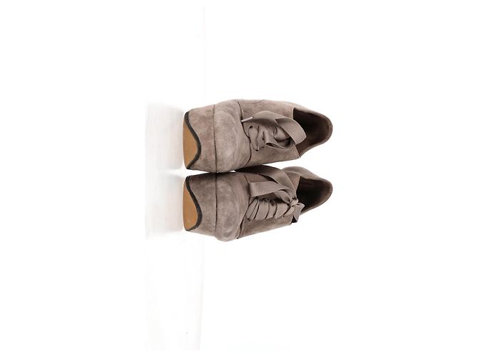 Stivaletti con piattaforma e lacci Gianvito Rossi in suede beige - vista 9