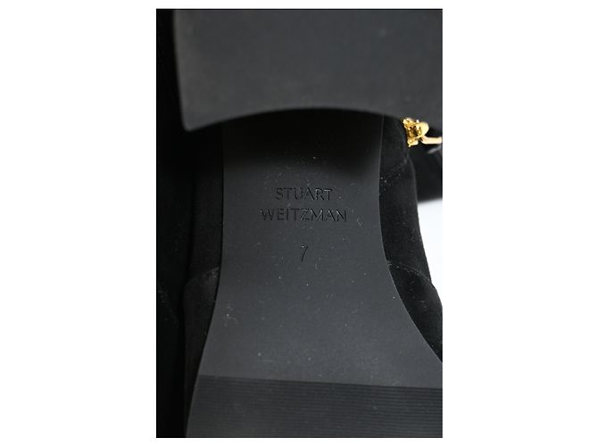 Botines de tacón bloque Quinn de Stuart Weitzman en ante negro - vista 15