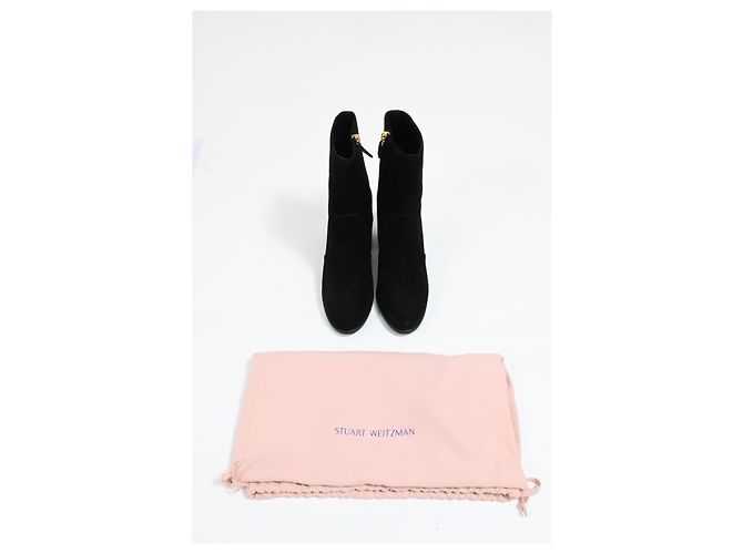 Botines de tacón bloque Quinn de Stuart Weitzman en ante negro - vista 16