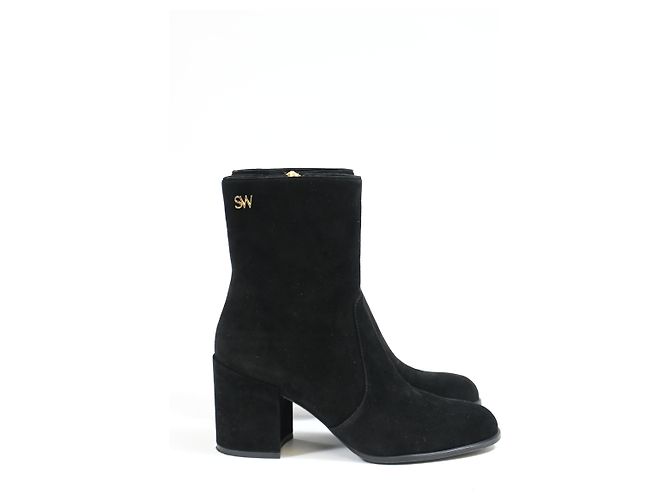 Botines de tacón bloque Quinn de Stuart Weitzman en ante negro - vista 9