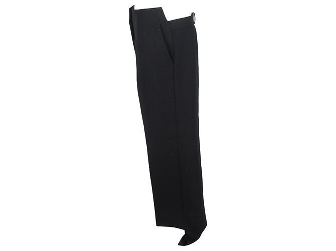 Edge Céline Pantalones asimétricos Celine en lana negra Negro - vista 2
