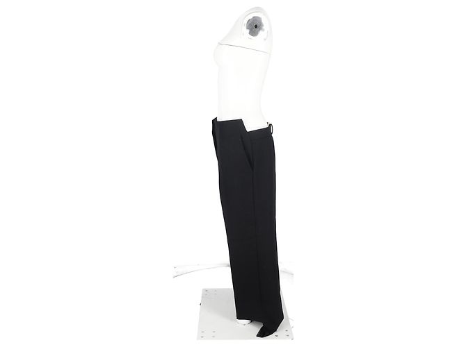 Edge Céline Pantalones asimétricos Celine en lana negra Negro - vista 5