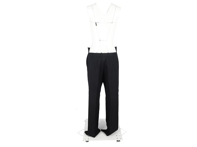 Edge Céline Pantalones asimétricos Celine en lana negra Negro - vista 6