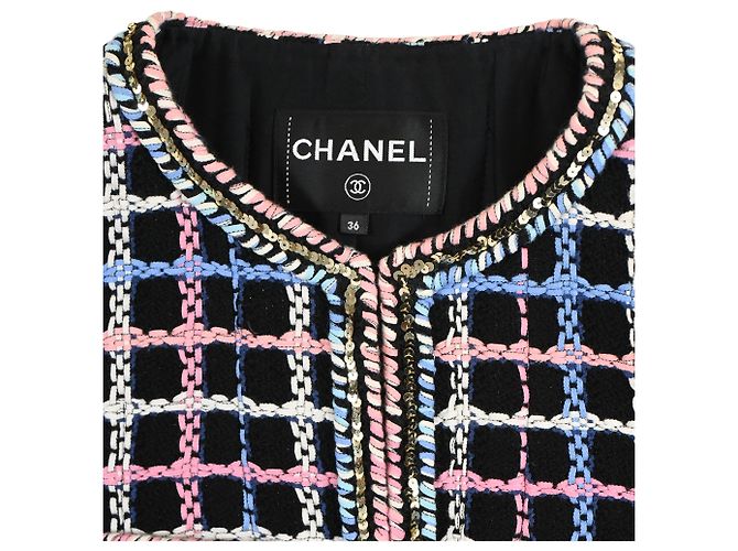 Giacca da sera in tweed stampato Chanel 2022 in cotone multicolore - vista 4