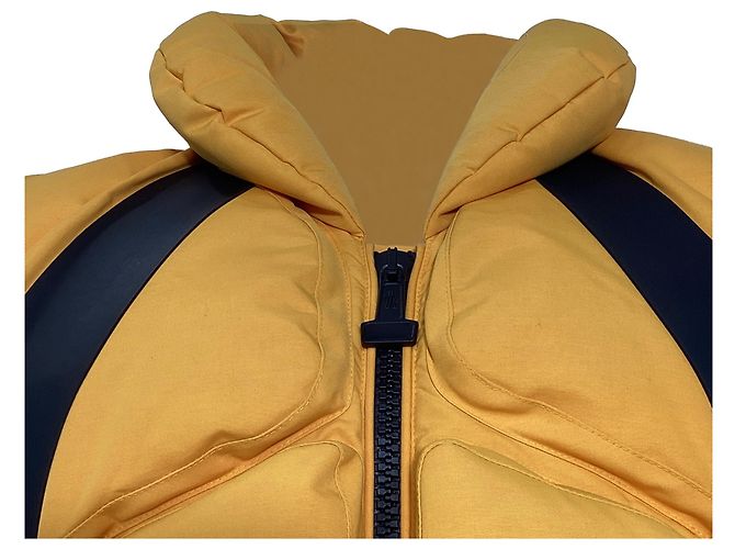 Moncler x Off-White Giverny gepolsterte Weste aus gelbem Nylon - Ansicht 4