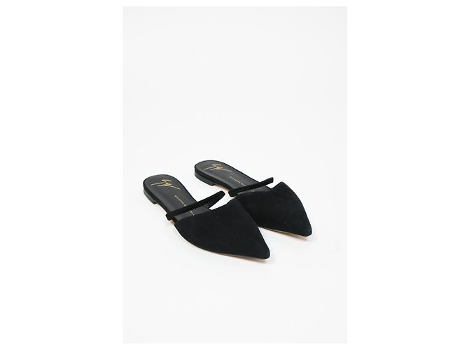 Ballerine a punta Giuseppe Zanotti in suede nero - vista 10
