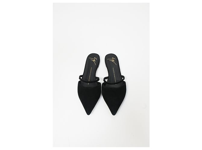 Ballerine a punta Giuseppe Zanotti in suede nero - vista 11
