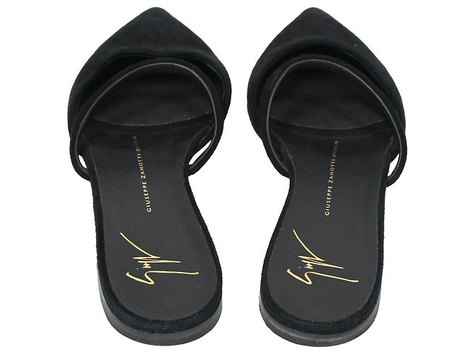 Ballerine a punta Giuseppe Zanotti in suede nero - vista 3