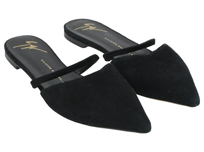 Ballerine a punta Giuseppe Zanotti in suede nero - vista 4